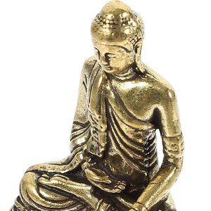 Mini Brass Meditation Buddha Figurine – Feng Shui Zen Ornament